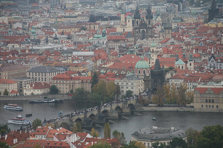 Прага, Чешка република, Градове, сгради, Карловия мост, извън