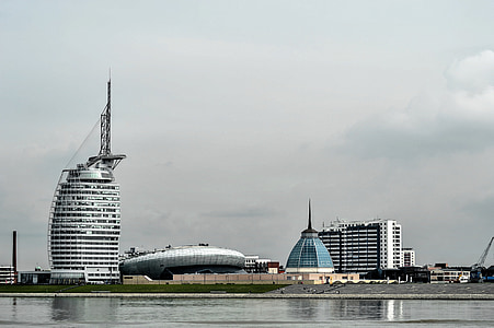 Wilhelmshaven, jadeboezem, Severní moře, město, přístav, Panorama