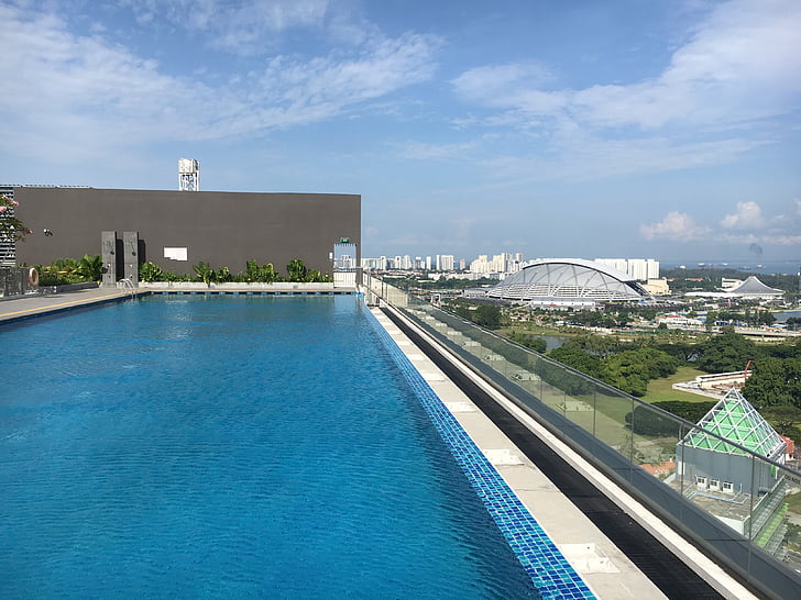 piscine, à l’extérieur, Singapour, pays étrangers, ville