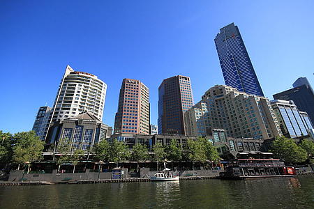 Melbourne, Australië, stedelijke, stad, het platform, stadsgezicht, reizen