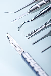 tandlæge, Dental værktøj, skalpel, tænder, lægen, nål næse tænger, skrællekniv