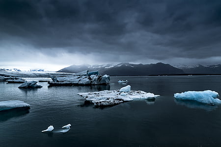 froide, brumeux, congelés, Glacier, glace, iceberg, fonte
