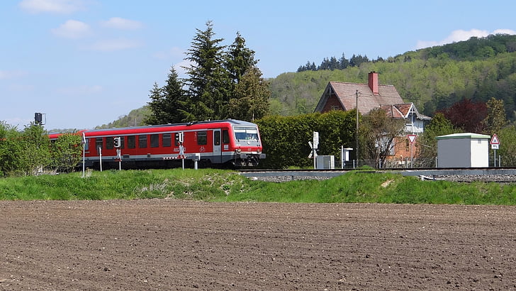 spoorwegovergang, VT 628 eenheden, Brenz railway, KBS 757, spoorwegen, trein