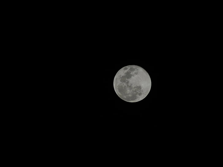 Księżyc, Pełnia księżyca, Księżyc w nocy, niebo, nocne niebo