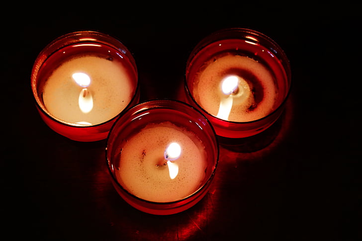 sveče, čaj luči, plamen, žrtev sveče, žrtveno luči, cerkev, verjeti