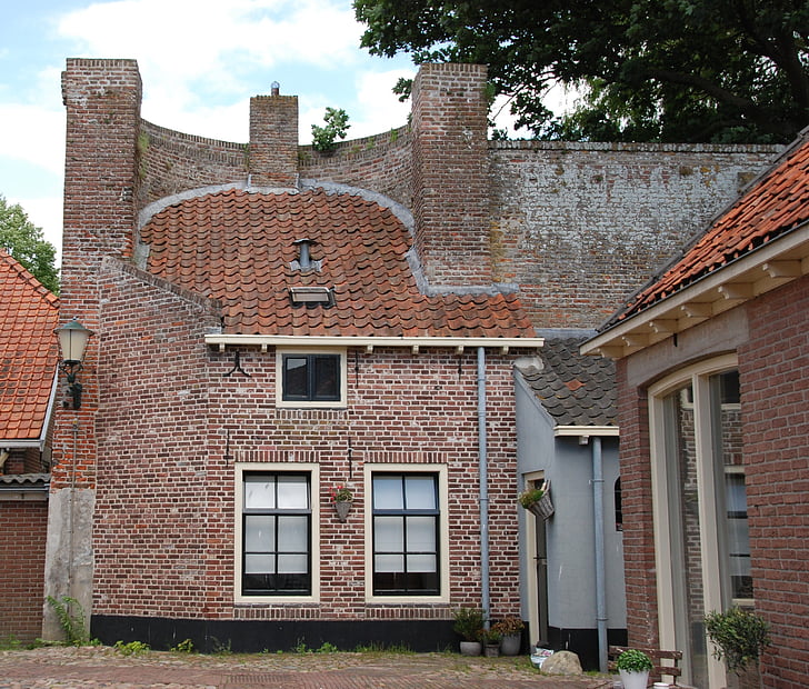 house, wall, city wall, elburg, architecture, history, netherlands