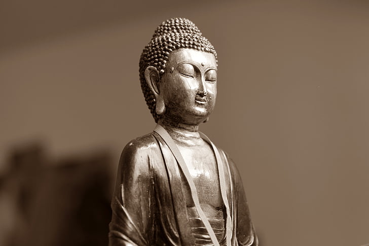 obrázek, Buddha, meditace, východ, východní, duchovní, socha