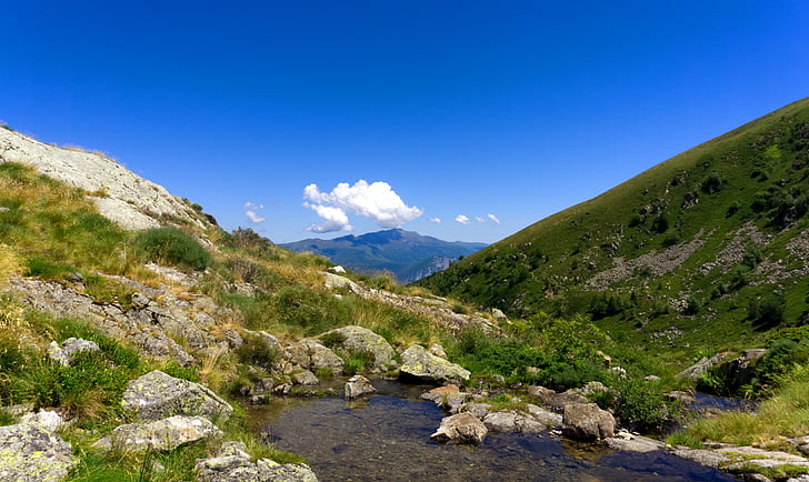 hegyi, forrás, természet, táj, Ariège, tó artax, nyári