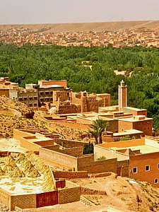沙漠, 宣礼塔, 摩洛哥, adobe