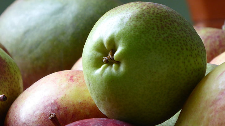 ผลไม้, มีสุขภาพดี, ลูกแพร์, แอปเปิ้ล, วิตามิน, สีเหลือง, ผลไม้