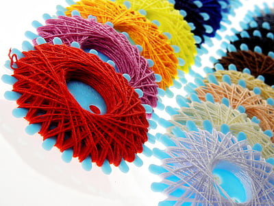 thread, yarn, sew, needle, colorful, nähutensilien, sewing thread