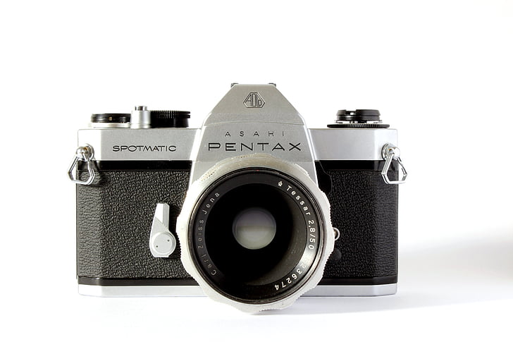 Pentax, analogowe, kamery, podróży, Zdjęcie, stary, Vintage