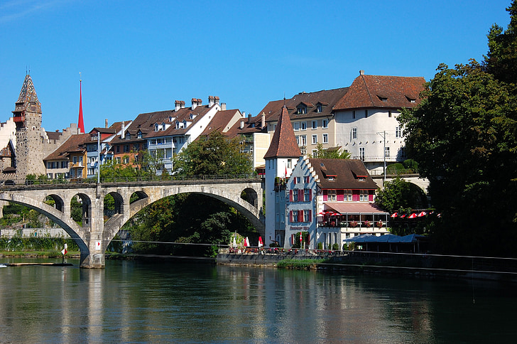 Šveice, Bremgarten, dzelzceļa tilts, upes