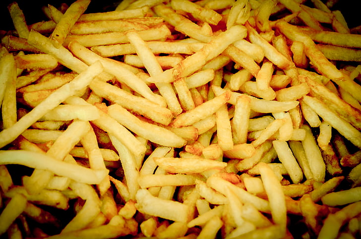 pommes frites, spise, fastfood, mad, fedme, kolesterol