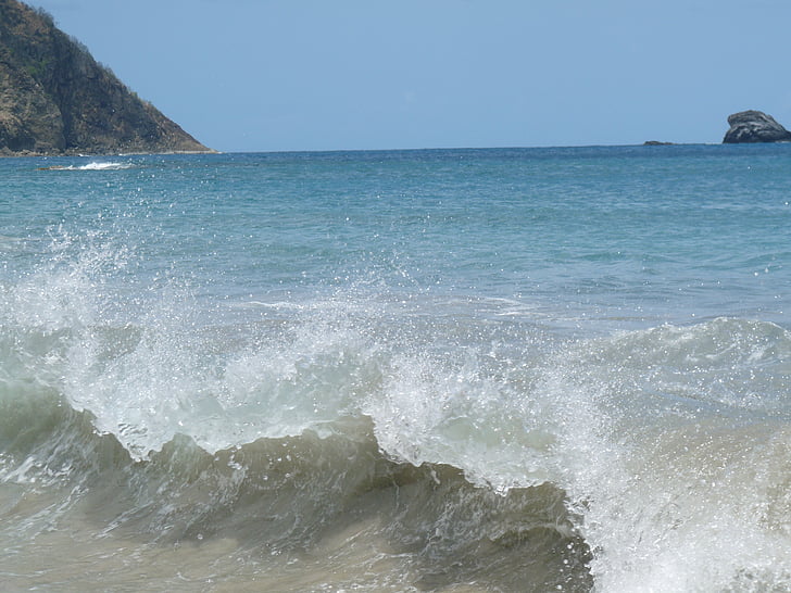 ocean, wave, waves, beach, water, flowing, sea