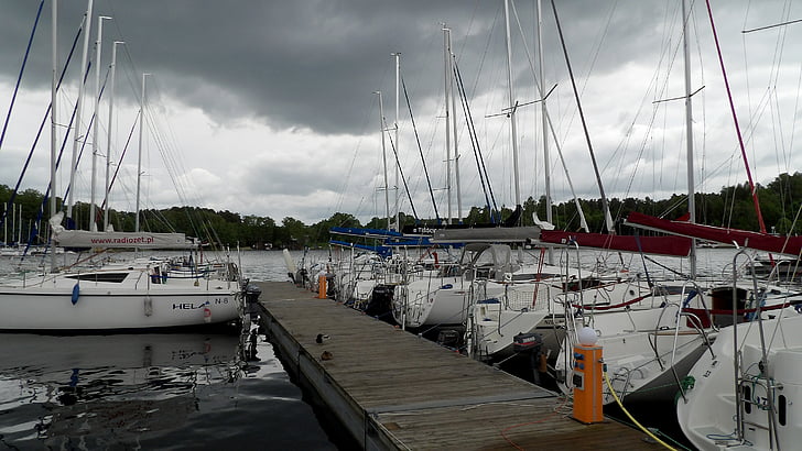 mazury, poland, lake, yacht, sailing boat, ship, marina