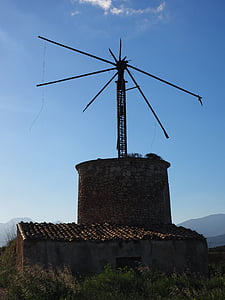 Mulino a vento, vecchio, decaduta, rovina, Mallorca, muro, Mulino