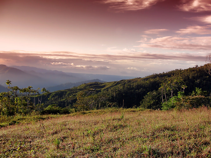 Kostarika, Príroda, hory, Valley, Sky, oblaky, Forest