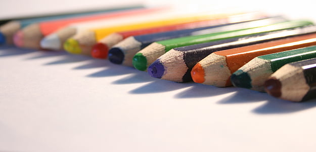 pennen, kleuren, regnbågspennor, kleur potloden, regenboog