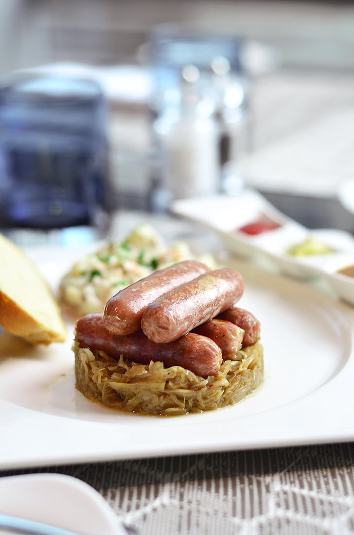 Alemanha, salsicha, comida, Oktoberfest, Baviera, salsicha de porco