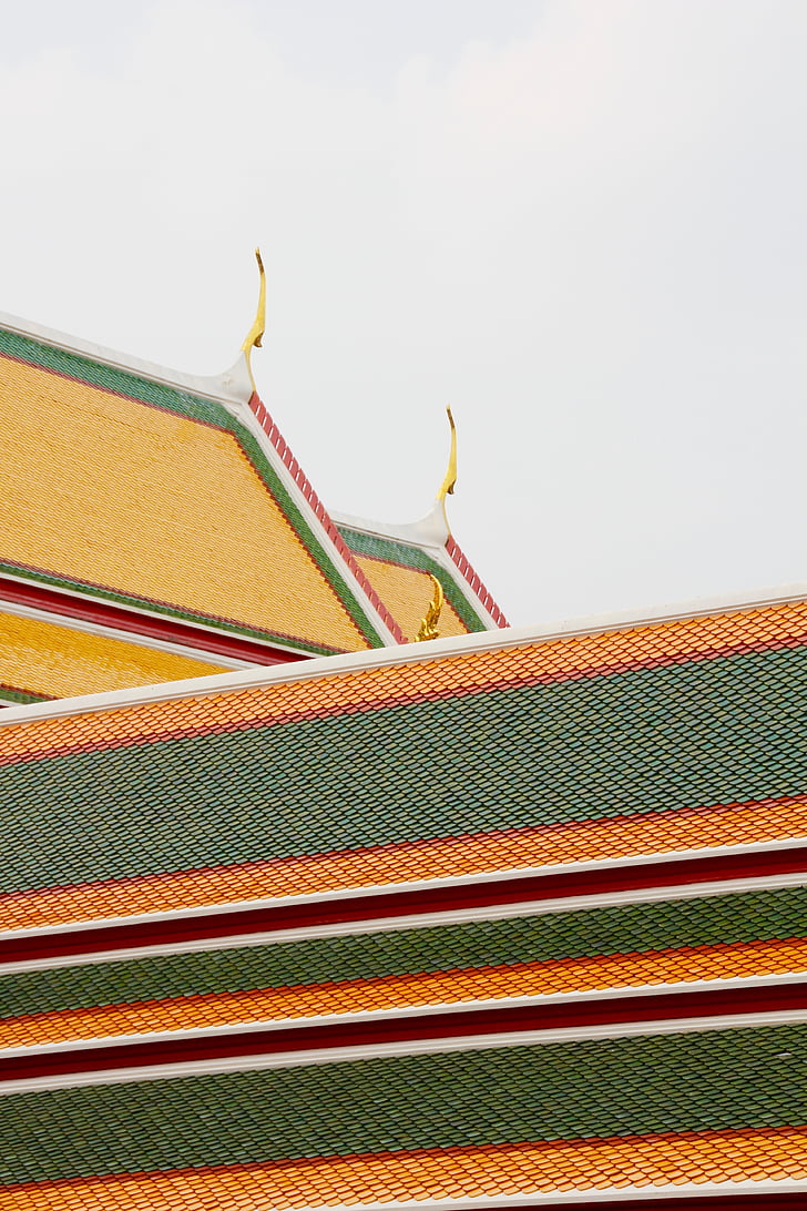 Thaiföld, Bangkok, templom, tető, Ázsia, Palace, épület