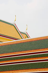 泰国, 曼谷, 寺, 屋顶, 亚洲, 宫, 建设