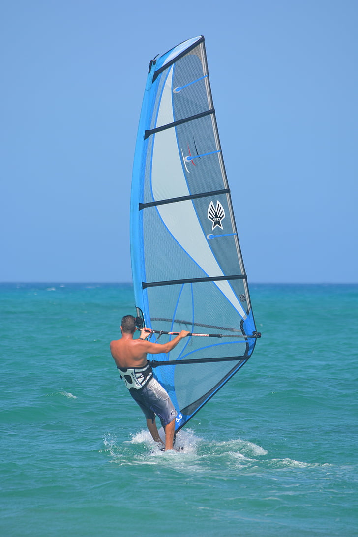 windsurfer, more, Sport, ljudi, Horizont