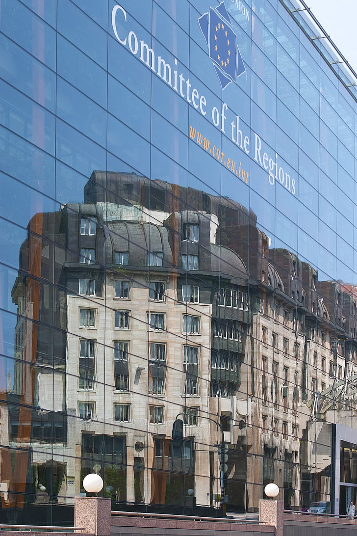 peegeldus, City, Brüssel, arhitektuur, fassaad, hoone, Center