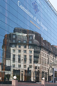 отражение, город, Брюссель, Архитектура, фасад, здание, центр