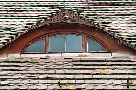akna, Kiire, plaadid, ventilaator, katusel on, ringi, vana
