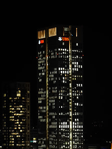 Frankfurt nad Mohanem, město, provoz, ulice, budova, Architektura, noční