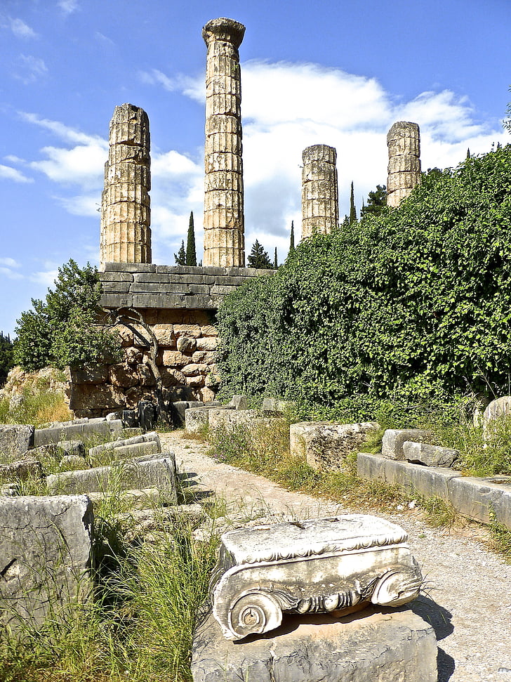 columns, temple, roman, antique, civilization, corinthian, architecture