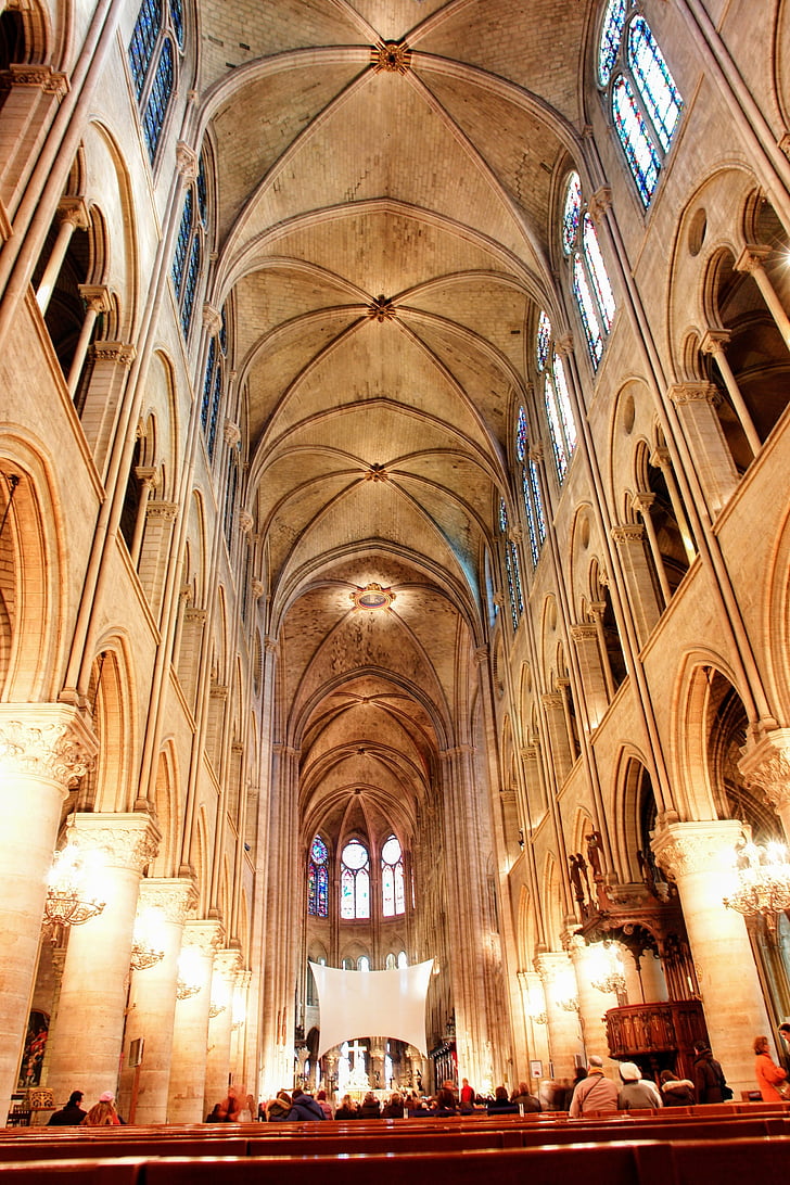 Frankrike, Paris, kirke, detaljer, interiør, kors, religion