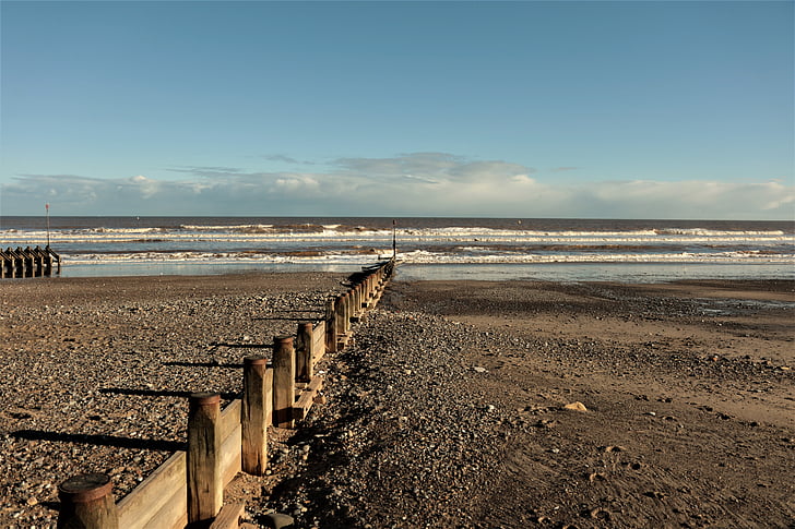 водна пауза, Северно море, Англия, плаж, океан, крайбрежие, Шор