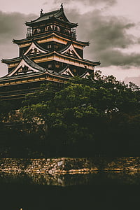 Architektura, budova, infrastruktura, návrh, Hirošimský hrad, Japonsko, cestování