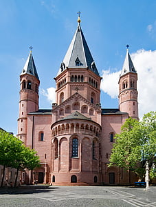 Катедралата в Майнц, Майнц, Sachsen, Германия, Европа, стара сграда, Стария град