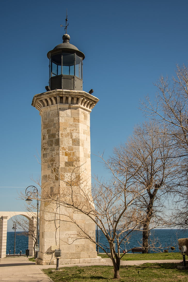Lighthouse, Constanta, Rumänien, Sky, havet, resor, svart