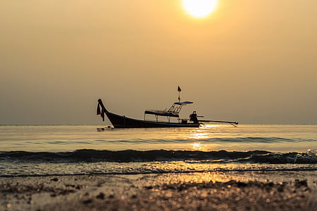 sea, ship, a beautiful view, hope, peace, thailand