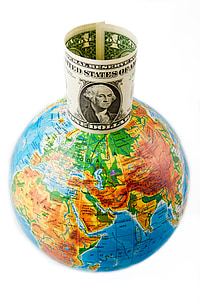 Dollar, argent, Globe, Terre, vert, argent comptant, entreprise