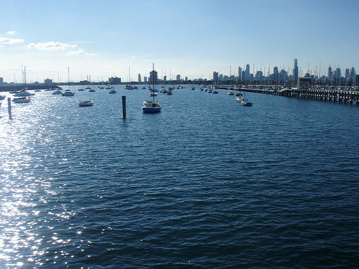 St kilda, Moll, embarcador, Melbourne, Austràlia, l'aigua, Port