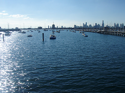 St kilda, muelle, embarcadero, Melbourne, Australia, agua, Puerto
