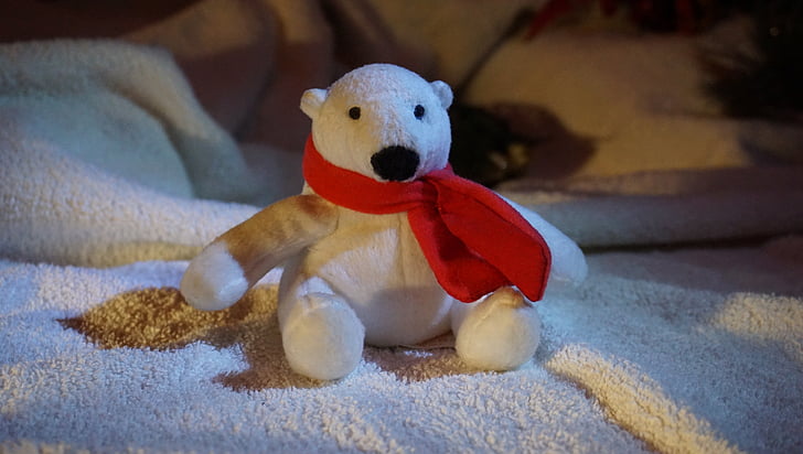 ursuleţ alb, Teddy, Crăciun, decor, Alegre