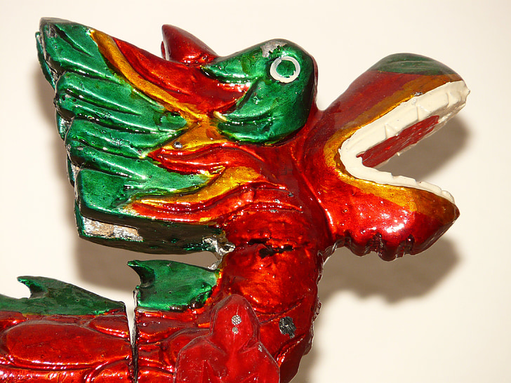 Dragon, Figur, Kinesiska, färgglada, färg