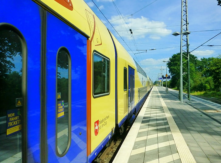 traukinys, geležinkelio stotis, transporto priemonių, kelionės, sekti, eismo, geležinkelio