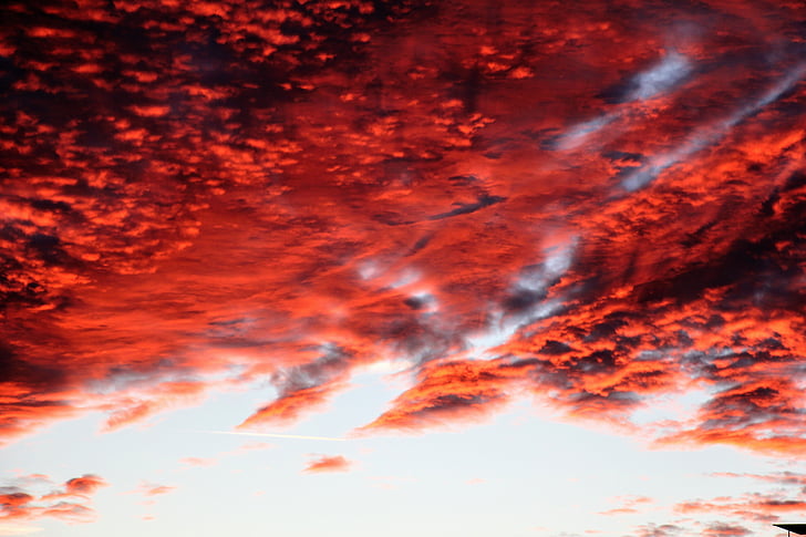 sky, afterglow, colored, clouds, light, abendstimmung, sunset