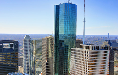 Houston, Texas, USA, skyskrapa, höghus, tornet, Downtown