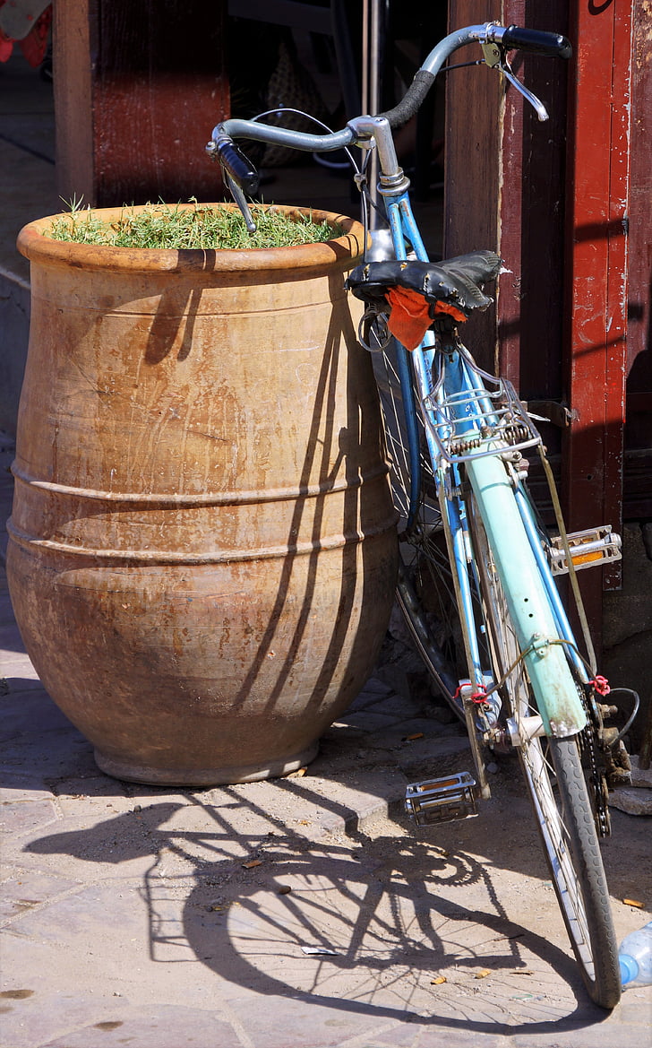bicycle, morocco, shadow, travel, street