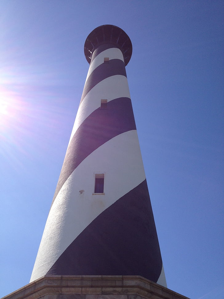világítótorony, Cape hatteras, Észak-Karolina, NC, óceán, külső bankok, Landmark