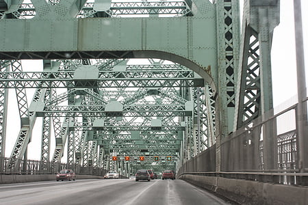 puente, viajes, coches, en coche, Montreal, Québec, Canadá