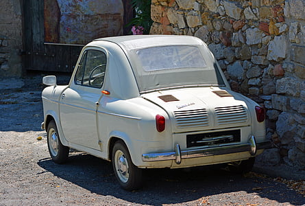 bil, Vintage, Vespa 400, tidligere, bil, transport, transportmiddel